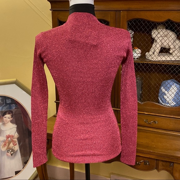 Dodo Bar Or New Fuschia Xenia Ribbed Crew Metallic Sweater. - Picture 2 of 14
